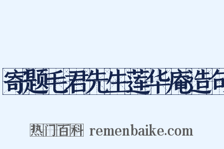 寄题毛君先生莲华庵造句是什么意思的图片